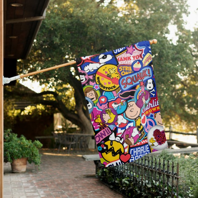 Peanuts | Mixtape Patch Pattern House Flag (In SItu)
