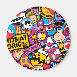 Peanuts Mixtape Patch Pattern Magnet