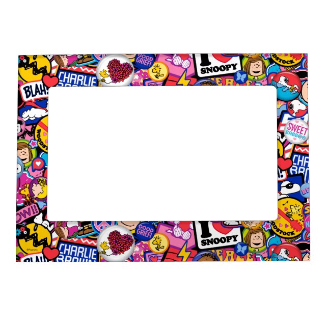 Peanuts | Mixtape Patch Pattern Magnetic Frame (Front)