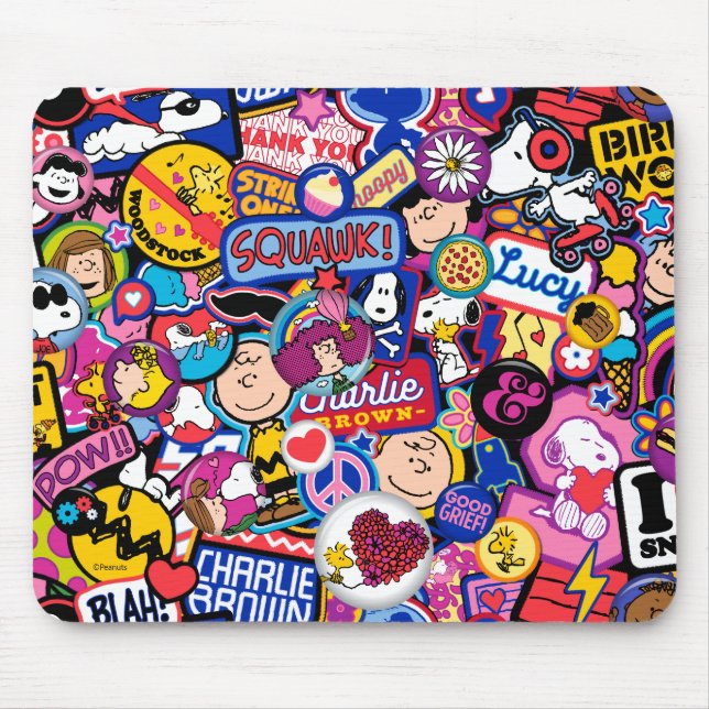Peanuts | Mixtape Patch Pattern Mouse Pad (Front)