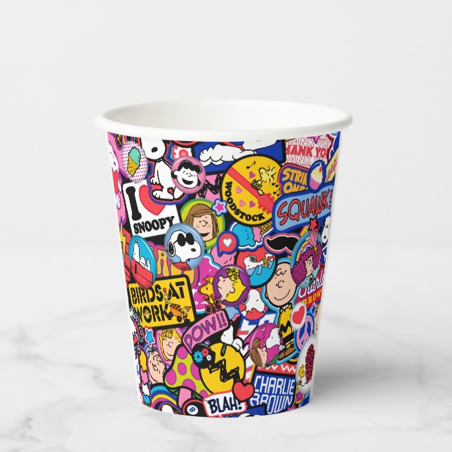 Peanuts | Mixtape Patch Pattern Paper Cups (Front)