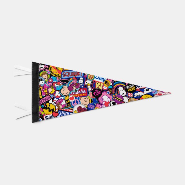 Peanuts | Mixtape Patch Pattern Pennant Flag (Front)