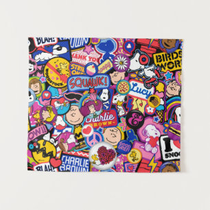 Peanuts   Mixtape Patch Pattern Tapestry