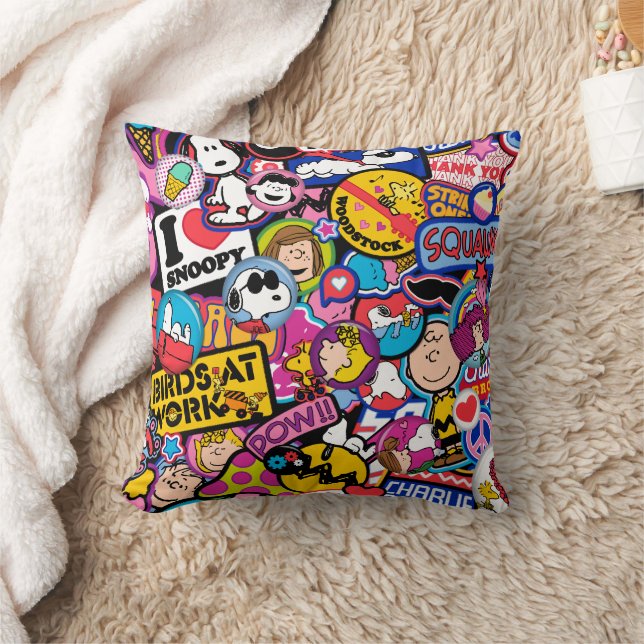 Peanuts | Mixtape Patch Pattern Throw Pillow (Blanket)