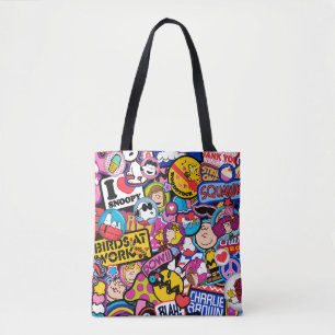 Peanuts Mixtape Patch Pattern Tote Bag