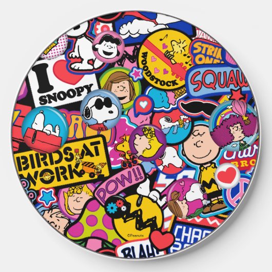 Peanuts | Mixtape Patch Pattern Wireless Charger (Front)