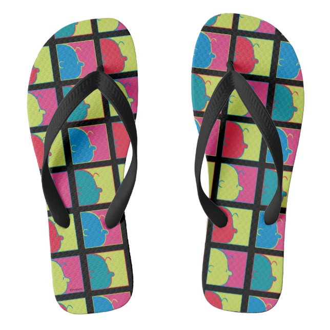 Peanuts | Modern Pop Art Charlie Brown Flip Flops (Footbed)