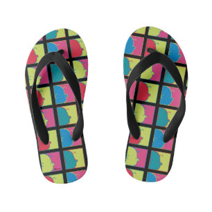 Peanuts Modern Pop Art Charlie Brown Kid's Flip Flops
