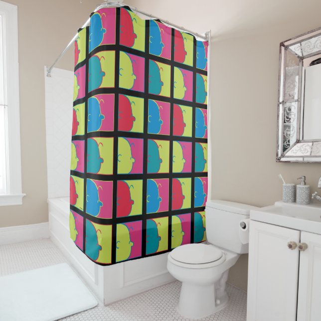 Peanuts | Modern Pop Art Charlie Brown Shower Curtain (In Situ)