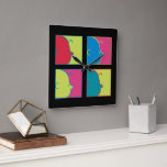 Peanuts | Modern Pop Art Charlie Brown Square Wall Clock<br><div class="desc">Check out this colorful pop art style Peanuts design featuring Charlie Brown.</div>