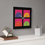 Peanuts | Modern Pop Art It's Charlie Brown Square Wall Clock<br><div class="desc">Check out this colorful pop art style Peanuts design featuring Charlie Brown.</div>