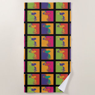 Peanuts Modern Pop Art Snoopy Beach Towel