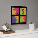 Peanuts | Modern Pop Art Snoopy Square Wall Clock<br><div class="desc">Check out this colorful pop art style Peanuts design featuring Snoopy.</div>