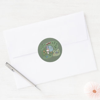 Peanuts | Nestled in the Mountains Campsite Classic Round Sticker