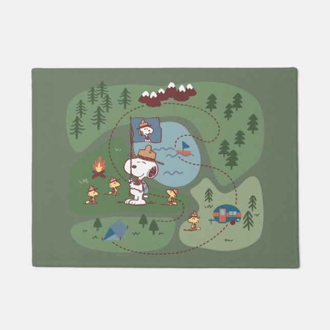 Peanuts | Nestled in the Mountains Campsite Doormat (Front)