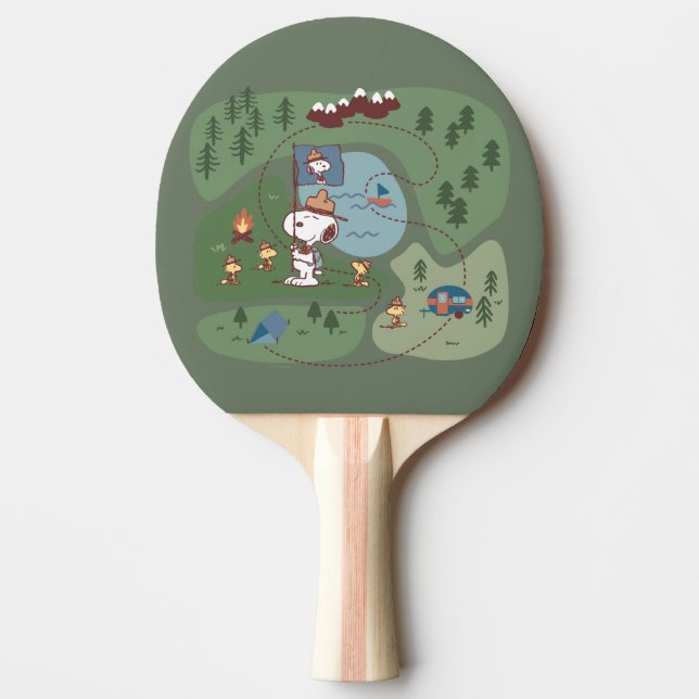 Peanuts | Nestled in the Mountains Campsite Ping Pong Paddle (Front)