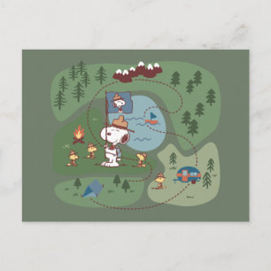 Peanuts Nestled in the Mountains Campsite Postcard