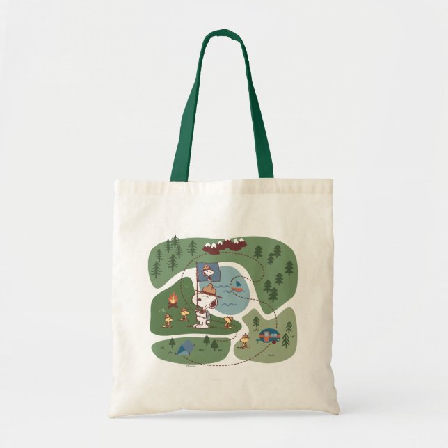 Peanuts | Nestled in the Mountains Campsite Tote Bag (Front)