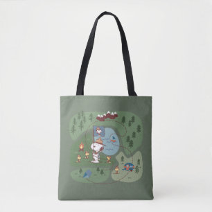 Peanuts Nestled in the Mountains Campsite Tote Bag