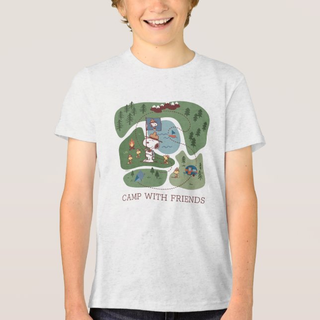 Peanuts | Nestled in the Mountains Campsite Tri-Blend Shirt (Front)