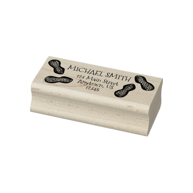 Peanuts Nuts Snack Junk Food Nutty Address Rubber Stamp (Stamp)
