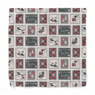 Peanuts Old Fashioned Sleigh Rides Pattern Bandana