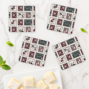 Peanuts   Old Fashioned Sleigh Rides Pattern Coaster Set