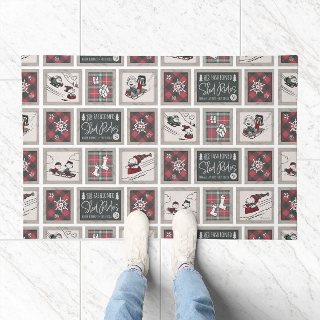 Peanuts | Old Fashioned Sleigh Rides Pattern Doormat (Indoor)