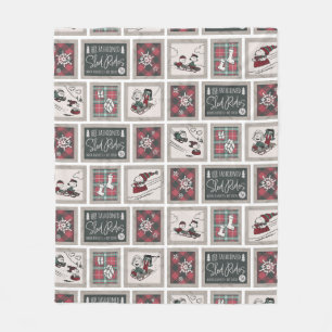 Peanuts Old Fashioned Sleigh Rides Pattern Fleece Blanket