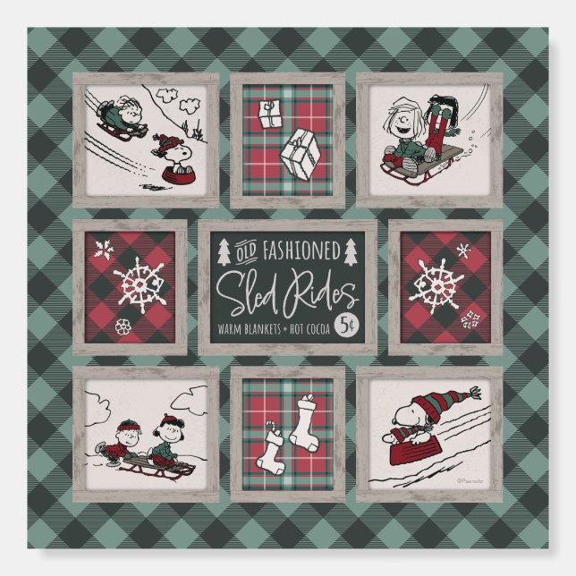 Peanuts | Old Fashioned Sleigh Rides Pattern Foam Board (Front)