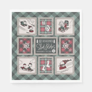 Peanuts Old Fashioned Sleigh Rides Pattern Napkins