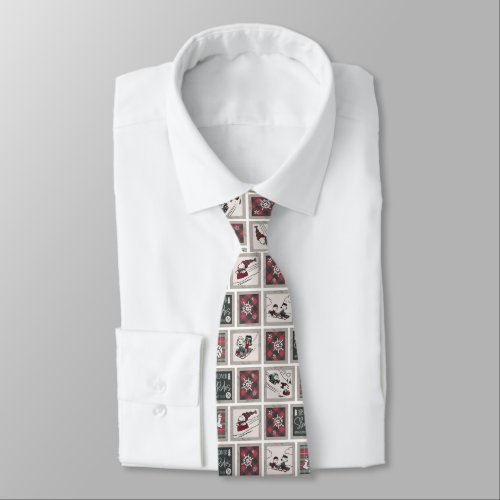 Peanuts  Old Fashioned Sleigh Rides Pattern Neck Tie