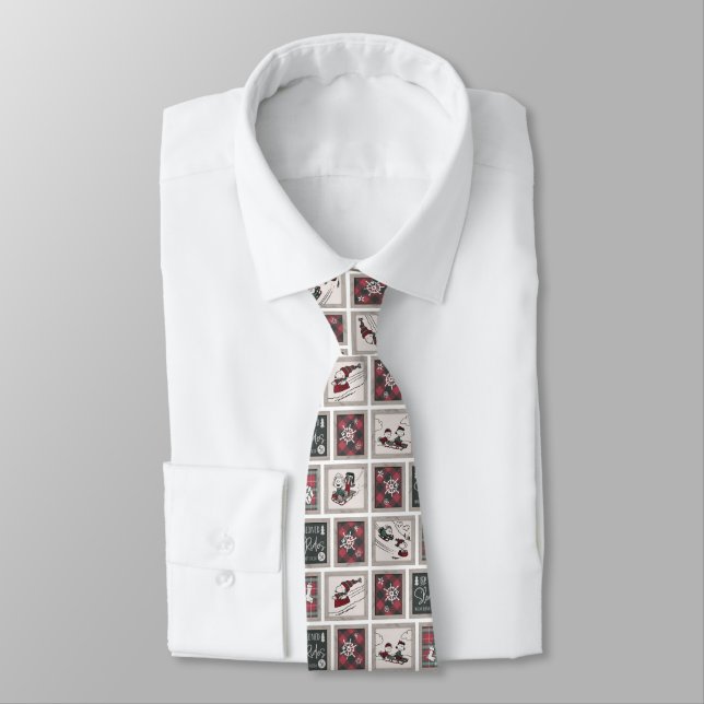 Peanuts | Old Fashioned Sleigh Rides Pattern Neck Tie (Tied)