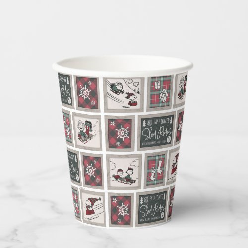 Peanuts  Old Fashioned Sleigh Rides Pattern Paper Cups