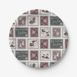 Peanuts   Old Fashioned Sleigh Rides Pattern Paper Plates
