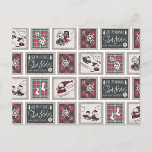 Peanuts   Old Fashioned Sleigh Rides Pattern Postcard
