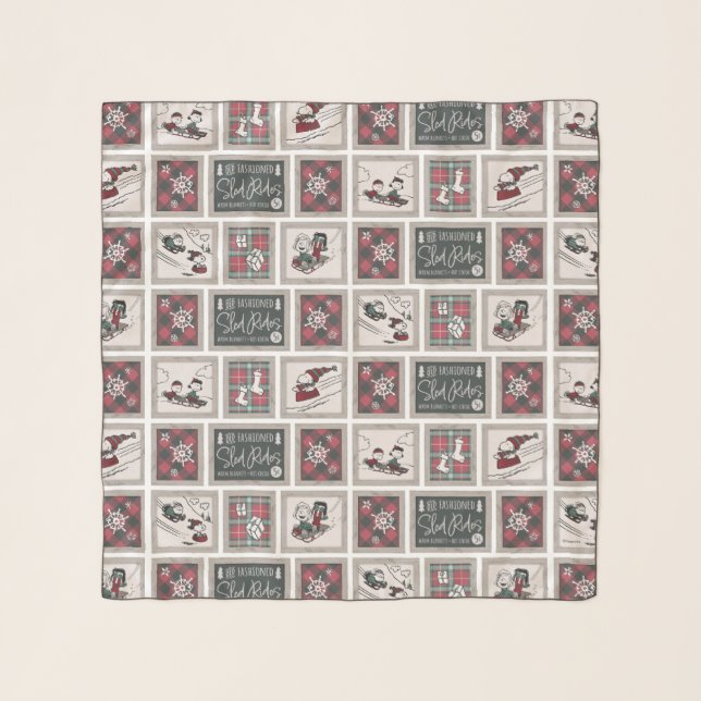 Peanuts | Old Fashioned Sleigh Rides Pattern Scarf (Front)