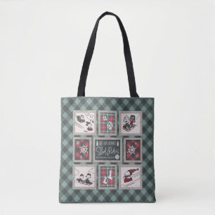 Peanuts Old Fashioned Sleigh Rides Pattern Tote Bag