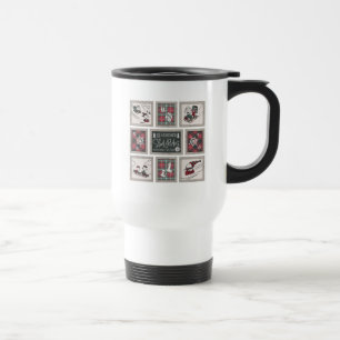 Peanuts Old Fashioned Sleigh Rides Pattern Travel Mug