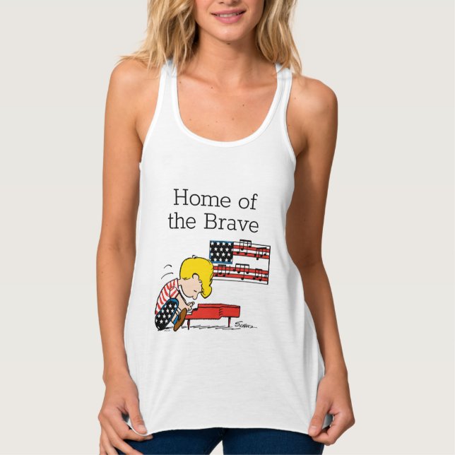 Peanuts | Patriotic Schroeder & His Piano Tank Top (Front)