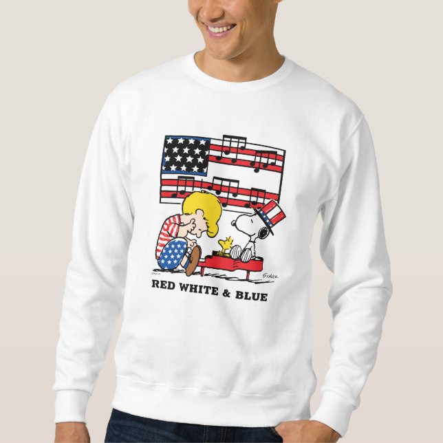 Peanuts | Patriotic Schroeder, Woodstock & Snoopy Sweatshirt (Front)
