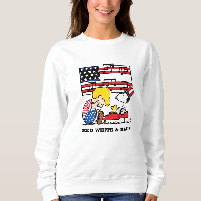 Peanuts | Patriotic Schroeder, Woodstock & Snoopy Sweatshirt (Front)