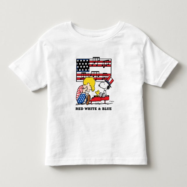 Peanuts | Patriotic Schroeder, Woodstock & Snoopy Toddler T-shirt (Front)