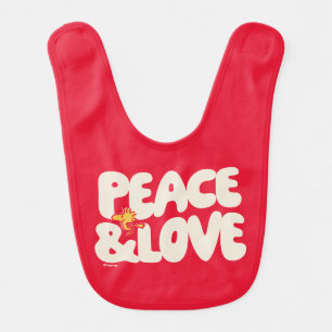 Peanuts Peace & Love Woodstock Baby Bib