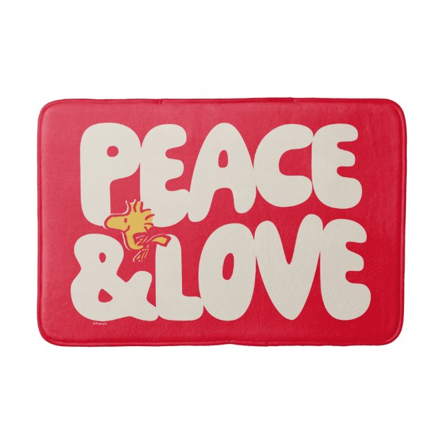 Peanuts | Peace & Love Woodstock Bath Mat (Front)
