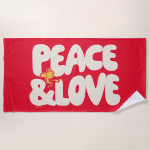 Peanuts Peace & Love Woodstock Beach Towel