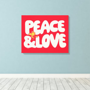Peanuts Peace & Love Woodstock Canvas Print