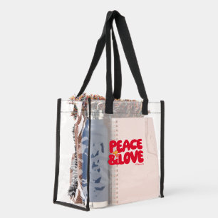 Peanuts Peace & Love Woodstock Clear Tote Bag