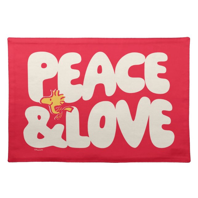 Peanuts | Peace & Love Woodstock Cloth Placemat (Front)