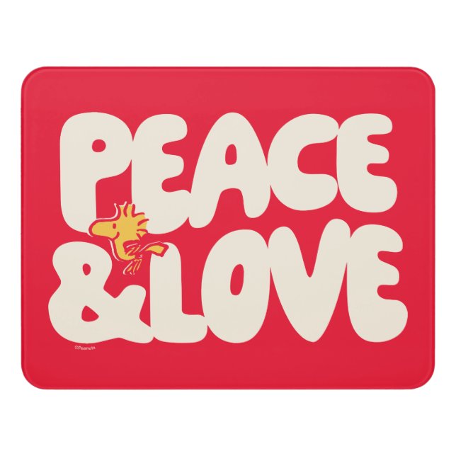 Peanuts | Peace & Love Woodstock Door Sign (Contemporary Front)